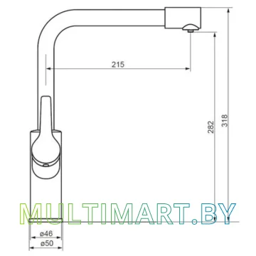 Смеситель Damixa Merkur 710770300 (черный матовый) картинка 3